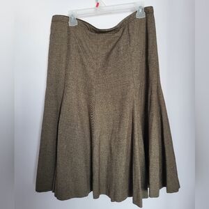Vintage Elegant Brown Women's fit and flaire Skirt sz L